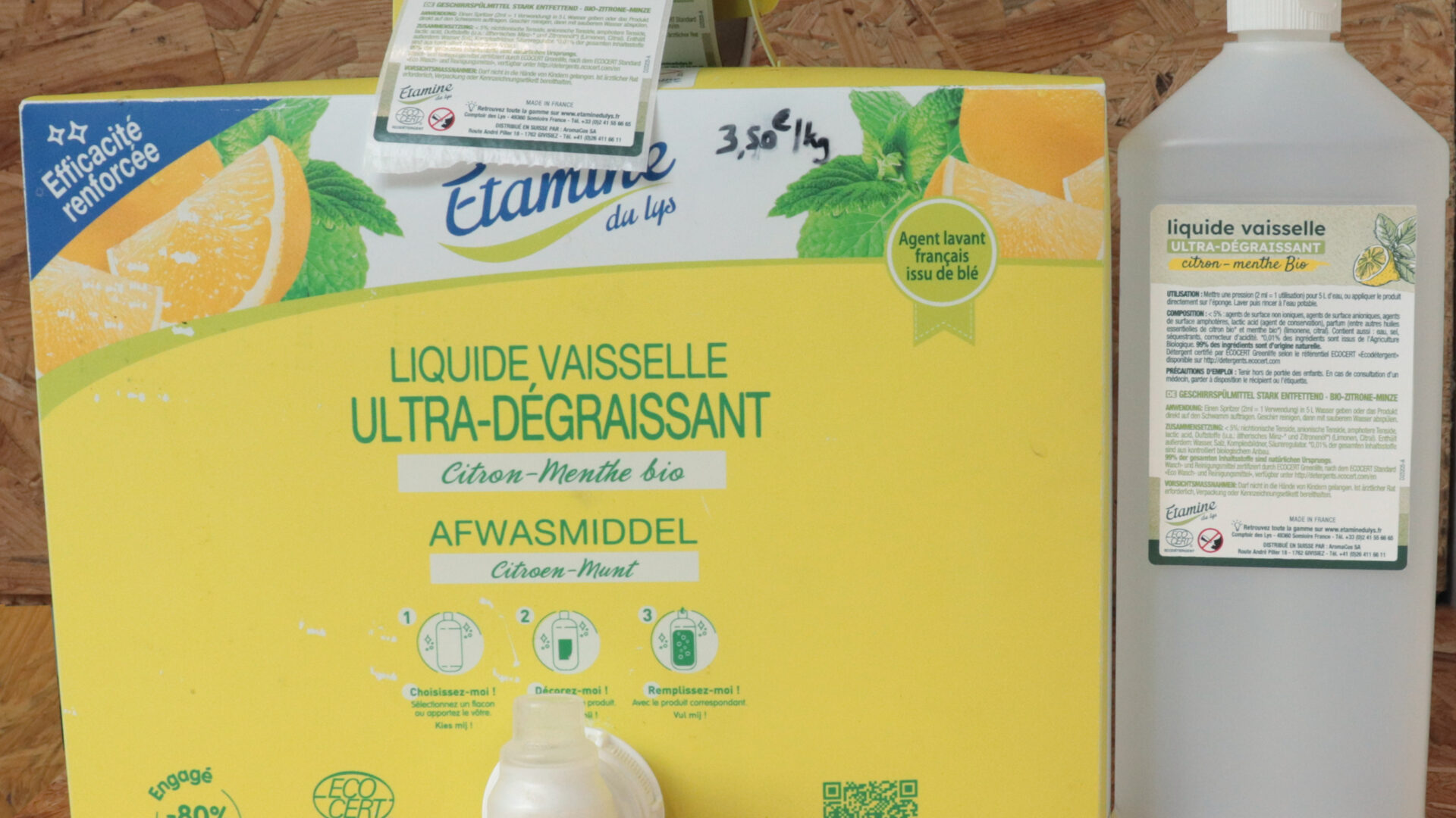Liquide vaisselle menthe-citron - Produits d'entretiens