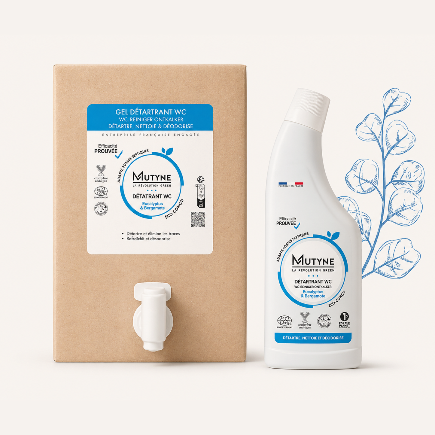 Gel WC détartrant eucalyptus & bergamote - Produits d'entretiens
