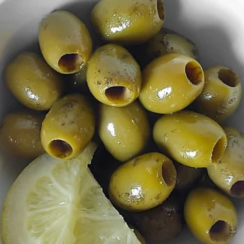 Olives à cocktail citron & basilic - Fruits secs & apéritifs